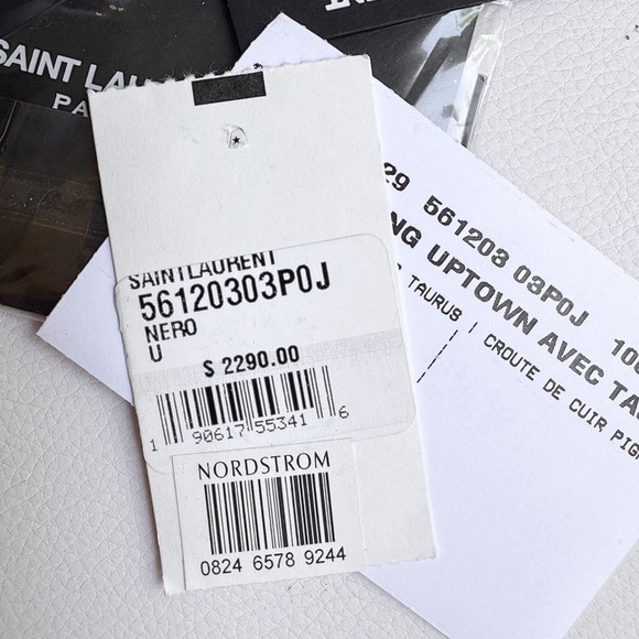 SOLD❤️Saint Laurent YSL Uptown Small Black Monogram Top Handle Bag + Clutch - Picture 14 of 16